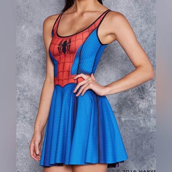 Blackmilk | Dresses | Blackmilk Marvelspiderman Venom Reversible Fit ...